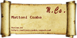 Mattoni Csaba névjegykártya
